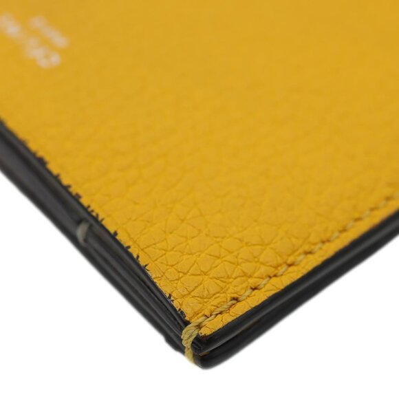 CELINE Leather Card Holder Wallet Yellow Celine  Leather Card Holder Wallet Yellow